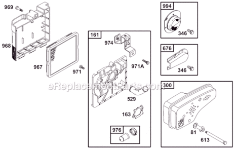 Page F Diagram and Parts List for 12A800 0100, 0413, 0414, 0508, 0511, 0512, 0513, 0514, 0600, 0611, 061 Briggs and Stratton Engine